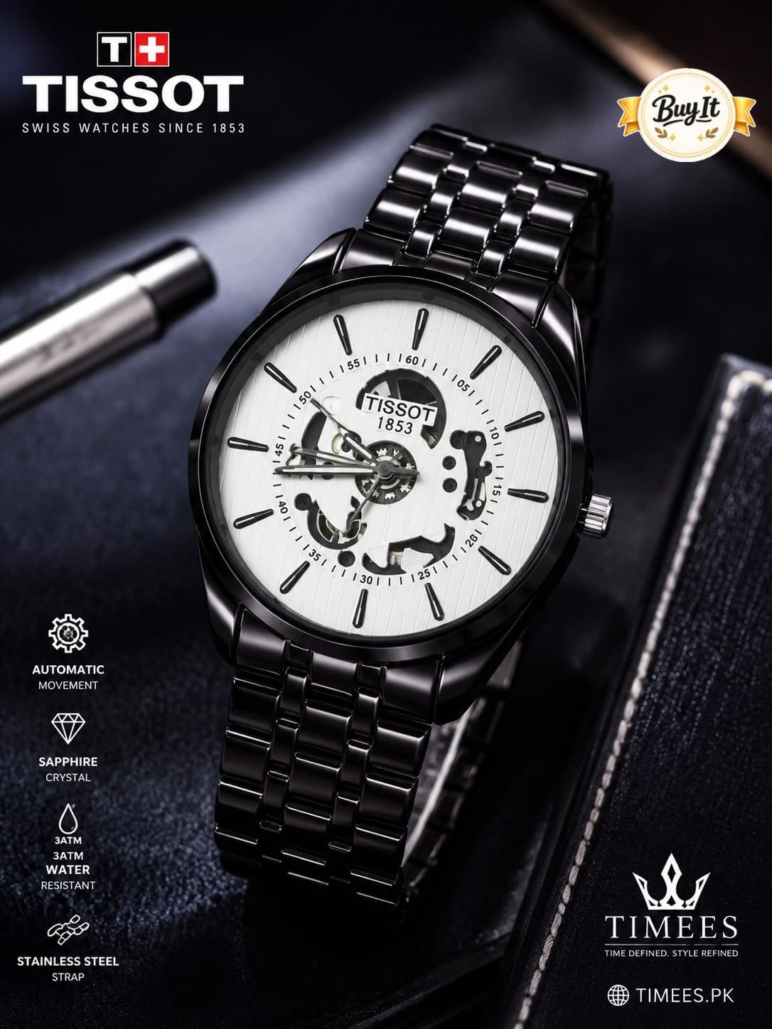 Premium Men's Stainless Steel Analog Watch