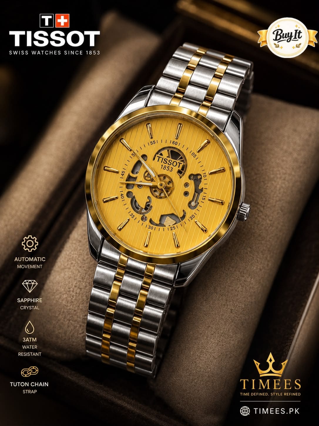 Premium Men's Stainless Steel Analog Watch