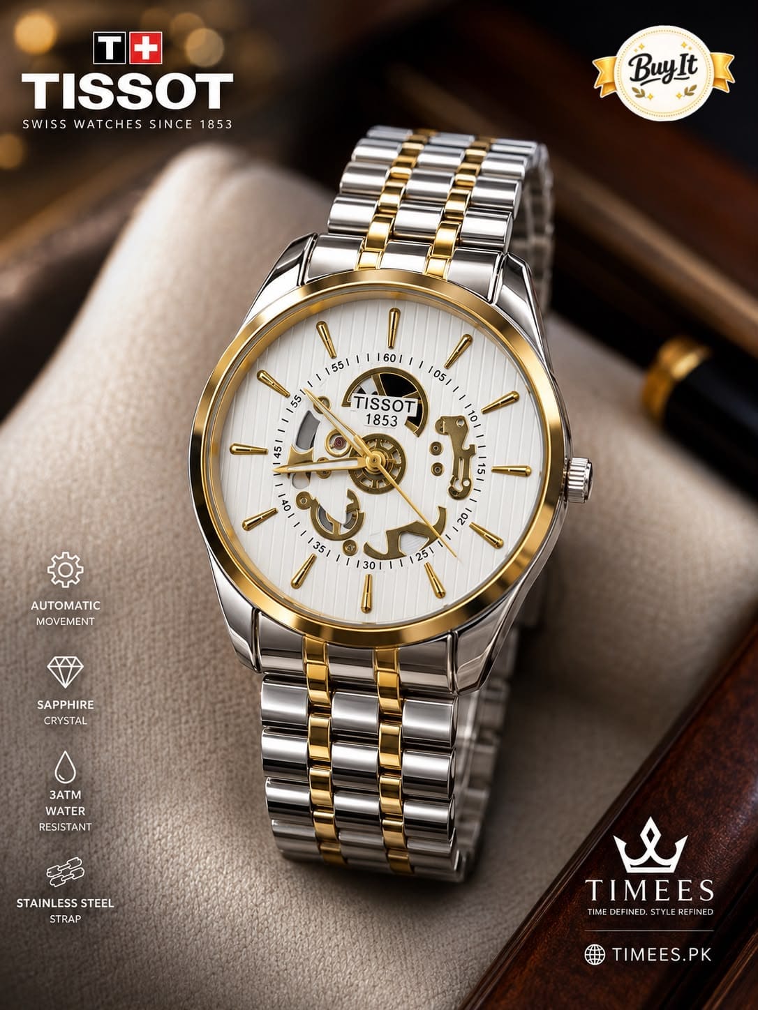 Premium Men's Stainless Steel Analog Watch