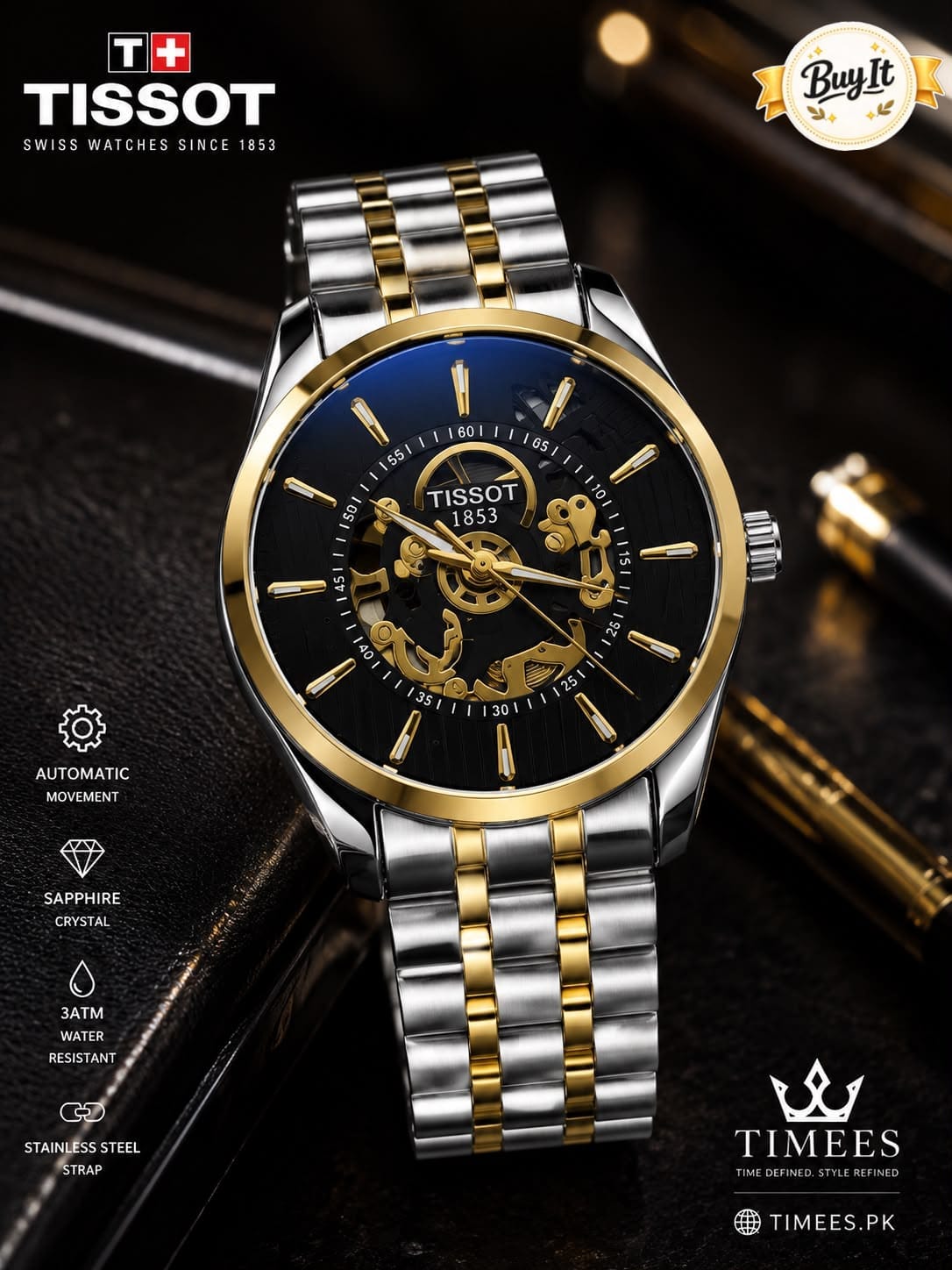 Premium Men's Stainless Steel Analog Watch